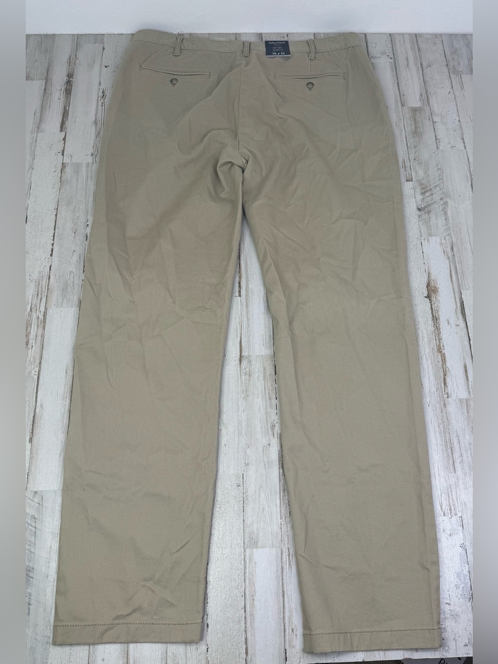 Nautica Stretch Khaki Pants Men's 38x34 Soft Twill Flat Front Classic Fit NWT